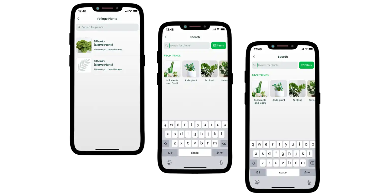 A screen from the AI Plant Finder.